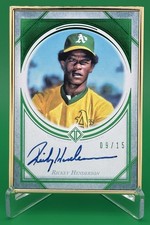 Rickey Henderson 2018 Topps Transcendent Autograph Card #TCA-RH 9/15 green