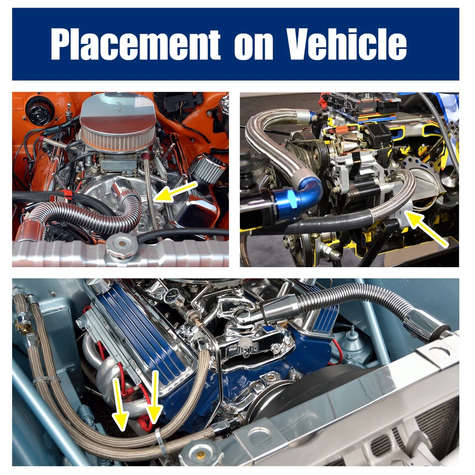 8 Pies AN8 Universal Coche Trenzado Aceite Combustible Gas Línea Manguera Plata - Imagen 2 de 4