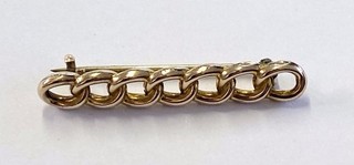 ANTIQUE 9ct GOLD BAR CHAIN LINK BROOCH SUFFRAGETTE EDWARDIAN circa 1900