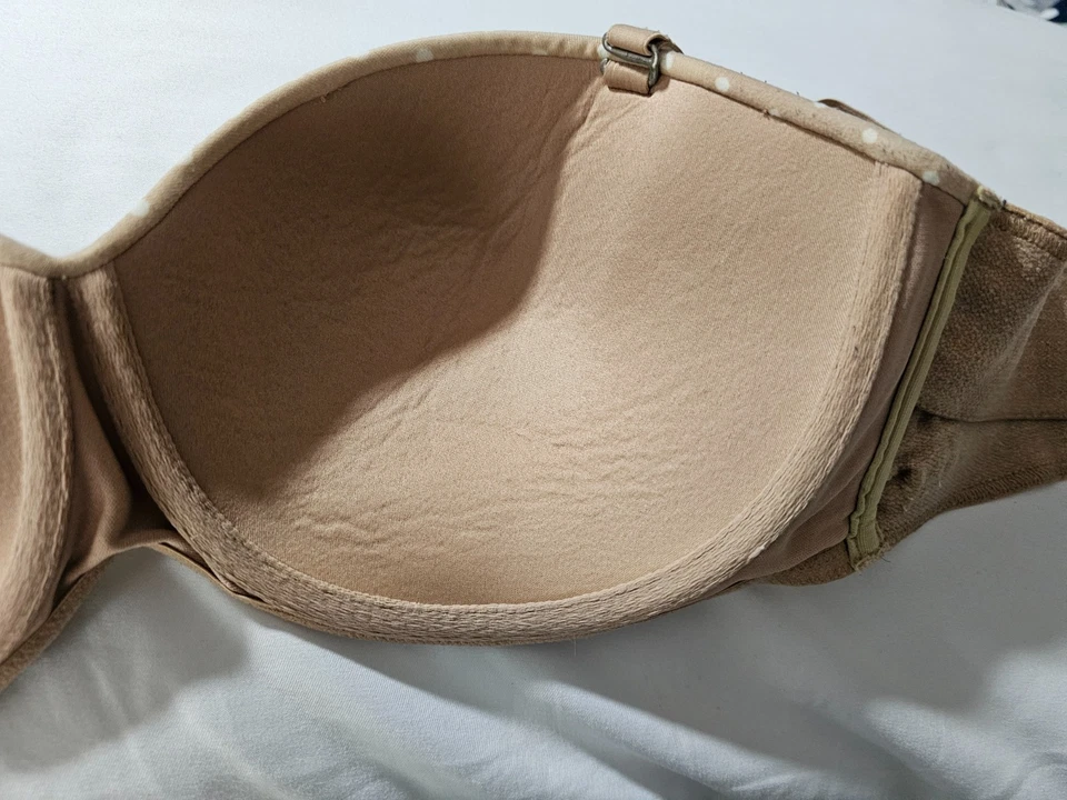 Women's Victoria's Secret Lined Strapless Padded Bra Polka Dots Size 38D Opaque - Image 2 of 4