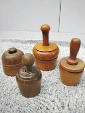 vintage wooden butter molds antique Set Of 4 Medium Sizes