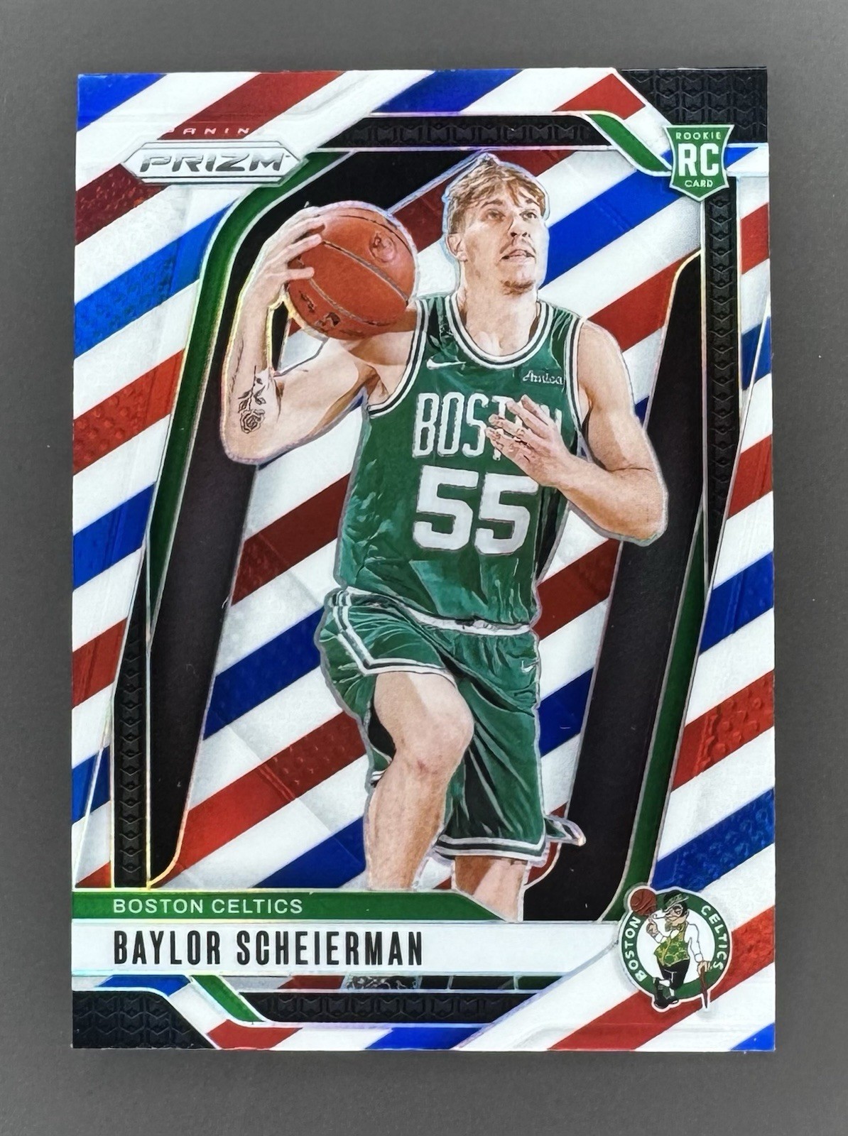 2024-25 Panini Prizm Baylor Scheierman Red White Blue Prizm RC #236
