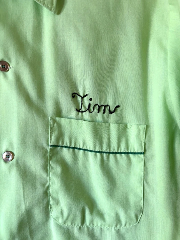 Vintage Hilton 60's Men’s Bowling "Tim" Embroidered Short Sleeved Shirt - Image 3 of 4