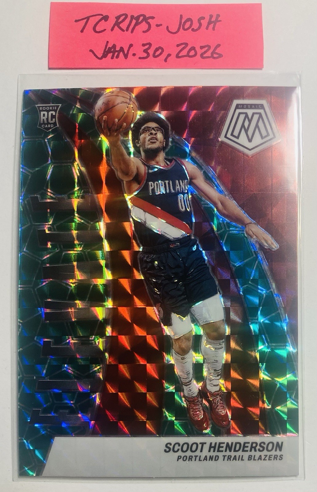 2023-24 Panini Mosaic - Elevate Scoot Henderson #9 Green Mosaic Prizm (RC)