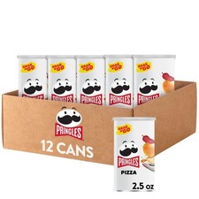 Pizza Pringles Potato Crisps - On-The-Go Lunch Snacks, 12 Cans