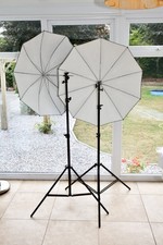 Bowens Supports d'éclairage avec parapluies Bowen et supports de chaussures chaudes réglables 2 ensembles