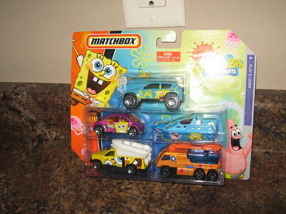 2009 Matchbox Spongebob Squarepants 5 Car Gift Pack VW Beetle Jeep Ford - Image 2 of 3