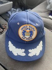 Vintage Cap Trucker Hat United States Air Force Patch Snapback Silver Oak Leaf