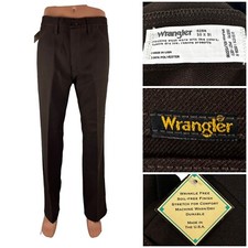 Vintage Wrangler Mens Pants 36x31 Actual Brown Wrancher Polyester USA Made 82BN