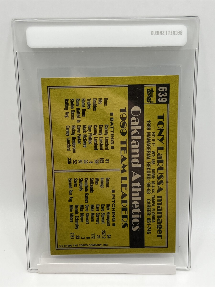 1990 Topps Tony LaRussa Baseball Card # 639 Mint FREE