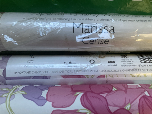 Laura Ashley Marissa Cerise Wallpaper -4 ROLLS- same batch Free P&P - Picture 4 of 11