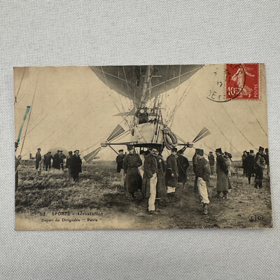 Vintage Airship Dirigible Zeppelin Postcard Post Card French