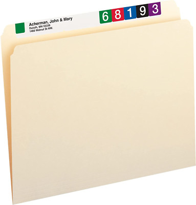 Straight-Cut Tab, Letter Size, Manila, 100 per Box (10300)