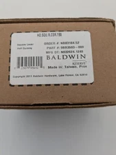 Baldwin Square Non-Turning One-Sided Dummy Door Lever Satin Black **Set of 2**