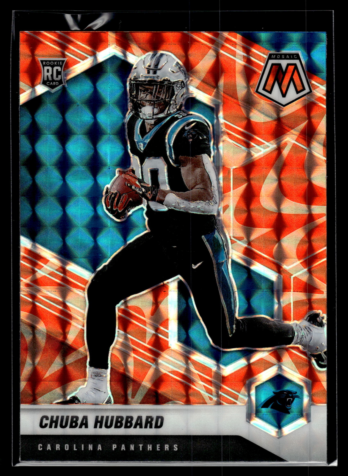 Chuba Hubbard 2021 Panini Mosaic Reactive Orange Prizm Rookie Card #325