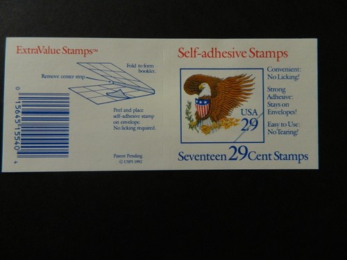 U.S. sc# 2596 BOOKLET PANE OF 17 1992 29ct EAGLE &SHIELD MNH P#D22221 - Picture 2 of 2
