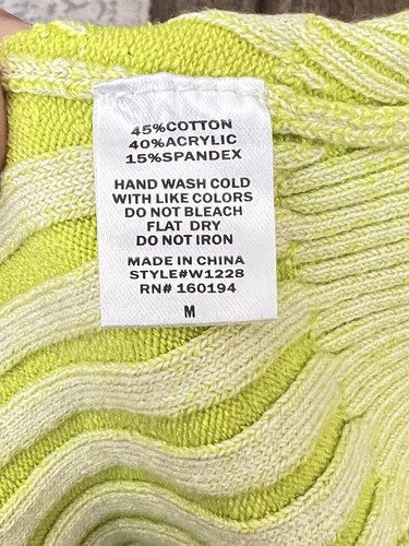 Serbatoio nuovo con etichette By Together a costine lavorata a maglia grossa a righe verde medio - Foto 6 di 7