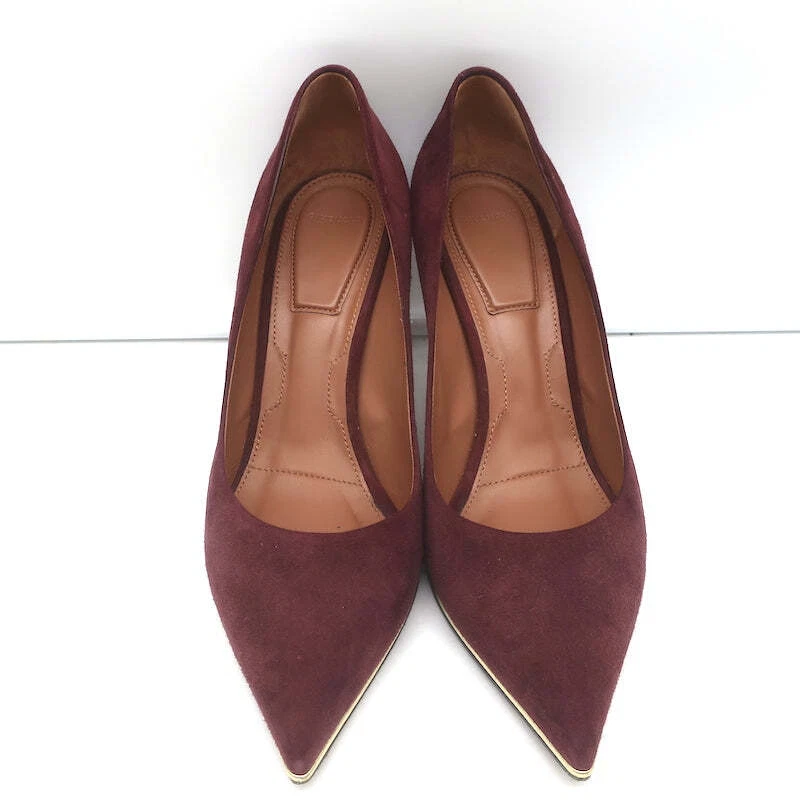 Salto Givenchy Pumps camurça borgonha tamanho 38,5 biqueira pontiaguda - Imagem 3 de 4