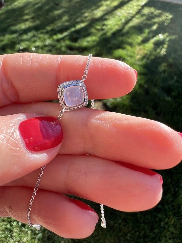 Brazalete Fred Of Paris Oro Blanco 18K Diamante 0.1ct Calcedonia Foto 3 de 4