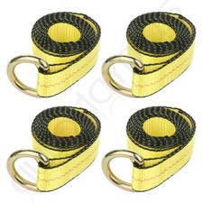 4x 8 Lasso Straps Wrecker Truck Tow Dolly Tire Wheel Tie Down Strap Yellow
