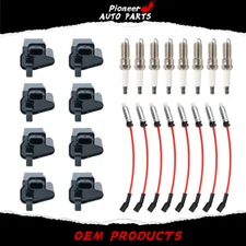 8X Ignition Coil+Spark Plug+Wires for Chevy GMC Yukon 4.8L 5.3L 6.0L 8.1L UF271