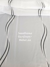 Voile Scherli fein weiß/schwarz B-300cm Vorhangstoff Gardinenstoff Meterware NEU