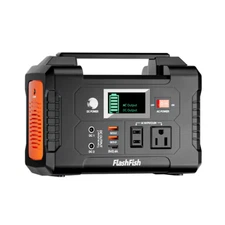 FlashFish Solar Power Generator Li-ion 200W 151Wh With A/DC USB Port Refurbished