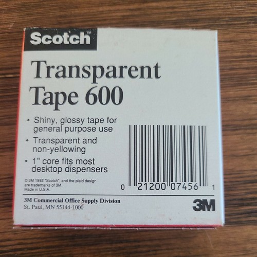 Scotch Transparent Tape, 1" Core, 0.5" X 36 Yds, Transparent 1296in New & STICKY - Picture 2 of 4