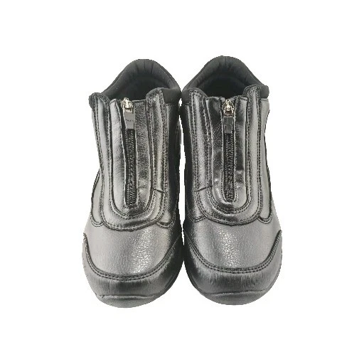 CROFT & BARROW womens zip up flats casual shoe size 7 M black faux leather upper - Image 4 of 4