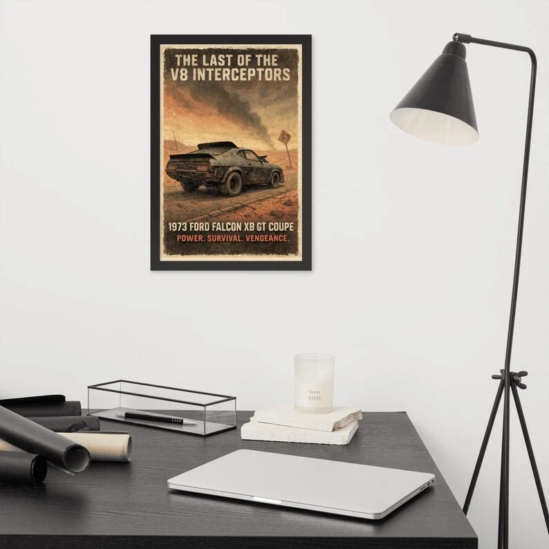 1973 Ford Falcon Interceptor Poster – Mad Max Muscle Car Wall Art - Image 4 of 4