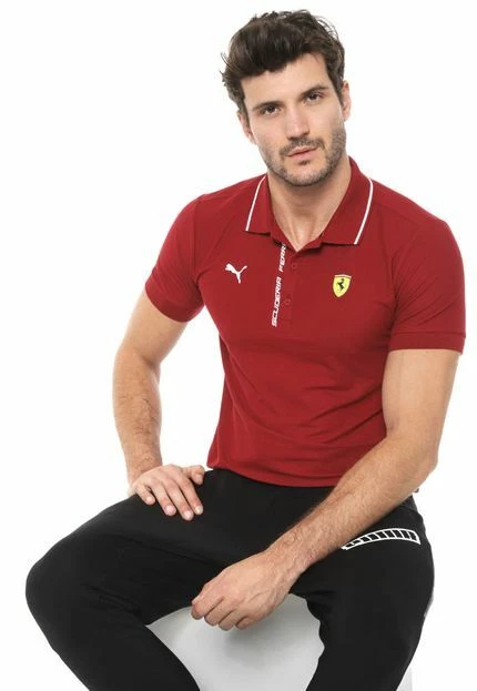 Refinement justering fotoelektrisk Puma Ferrari Mens Piquet Polo Shirt Red 595432-04 | eBay