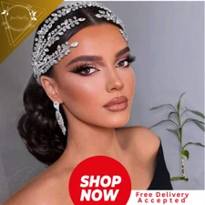 Silver Rhinestone Bridal Headband – Handmade Crystal Wedding Hairpiece for Bride