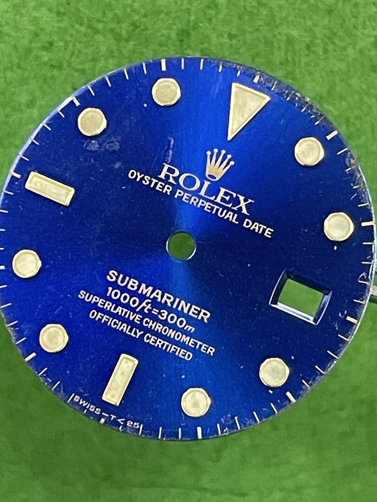 Vintage Used Rolex Submariner 16613 Watch DIAL Blue Men For Parts Hk30