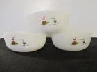 3 vintage FIRE KING BC Comics Johnny Hart 5" boulder cereal bowls -dinosaur