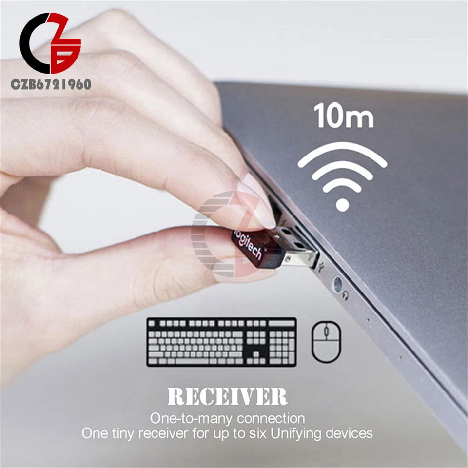 Unifying Receiver 1 to 6 Devices USB Wireless Keyboard Dongle Mouse - Image 3 of 4