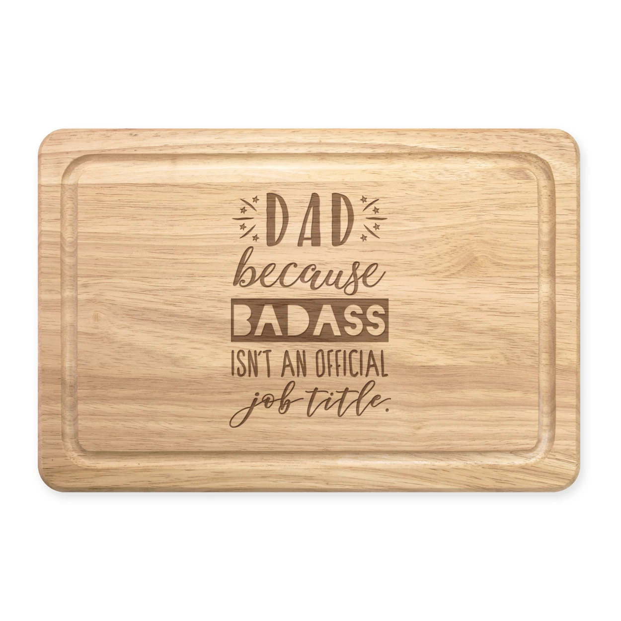 Dad Badass Isn'T An Officer Job Title Rectangular Wood Cutting Board