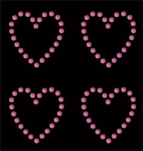 30 Rhinestone Hearts iron-on diamante diy transfer crystal stone bling applique - Picture 5 of 15