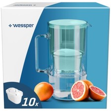 Glas Wasserfilter Wessper mint mit 10x Filter...