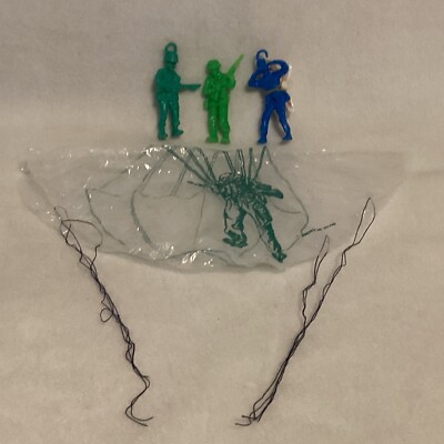 Lot of 3)Vintage Parachute Men Paratrooper Plastic Toy