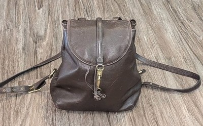 Vintage Coach Legacy Brown Leather Drawstring Backpack 9368 Flap