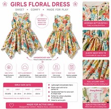 Tommy Bahama Girls Floral Handkerchief Hem Sleeveless Dress