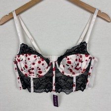 Adore Me Svana Bra 34B Novelty Demi Contour Cherries Bustier Underwire Y2K NWT