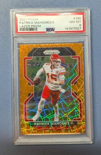 2021 Panini Prizm - Patrick Mahomes II #190 Lazer Prizm PSA 8 KC Chiefs
