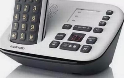 Motorola-Call Block Cordless Phone 50 unwanted numbers Black BASE ONLY Replace