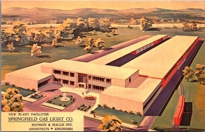 Postcard Springfield Gas Light Company New Plant Facilities Massachusetts