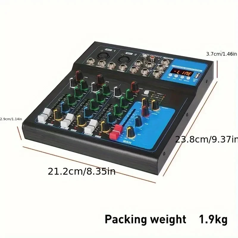 BOMGE F4 4channel metal digital audio mixer with Bluetooth 99DSP UPS Jack MP3 - Image 3 of 4
