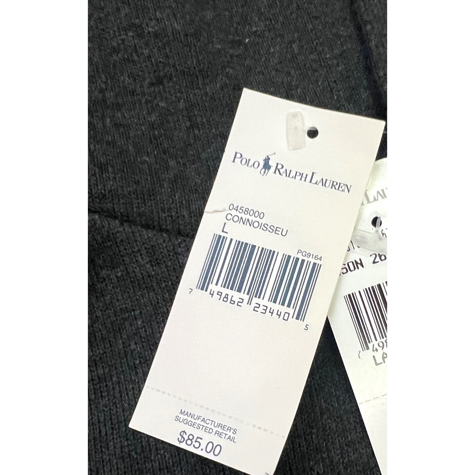 Polo Ralph Lauren Connoisseur Hoodie Mens Large Charcoal Grey 100% Cotton NWT thumbnail 3