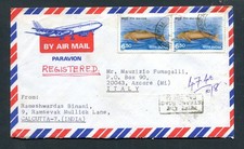INDIA 1991 registered letter st. air mail from CALCUTTA  to ITALY