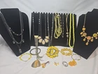 Vtg Now Yellow Mixed Bulk Costume Jewelry Lot Necklace Bracelet Earrings #1024