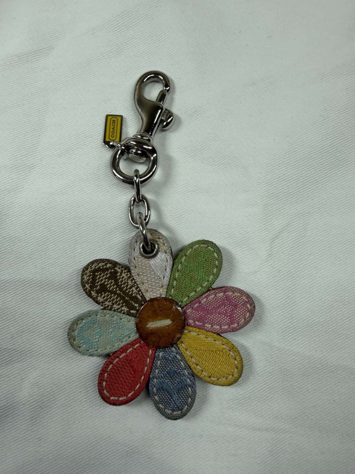 Coach Multicolor Patchwork Daisy Flower Bag Charm - image 1